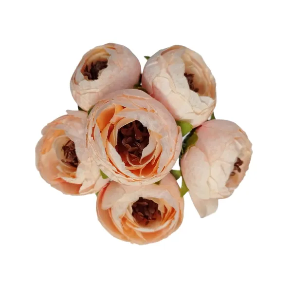 Peach_Bridal_Hair_Pin_Accessories/Fancy_Golden_Juda_Pins_With_Artificial_Big_4_Cm_Peach_Color_Flowers_Hair_Pin_For_Women_And_Girls_Hair__-_Set_Of_6_Pcs