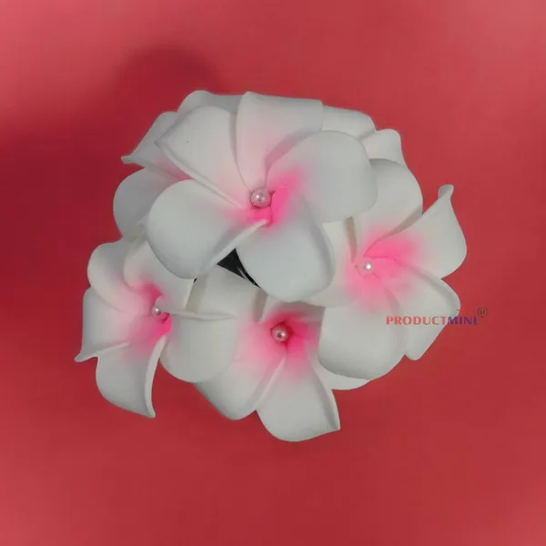 Pink_Bridal_Hair_Pin_Accessories/Fancy_Golden_Juda_Pins_With_Hawaii_Artificial_Champa_Foam_Flower_Hair_Pin_For_Women_And_Girls_Hair__-_Set_Of_6_Pcs