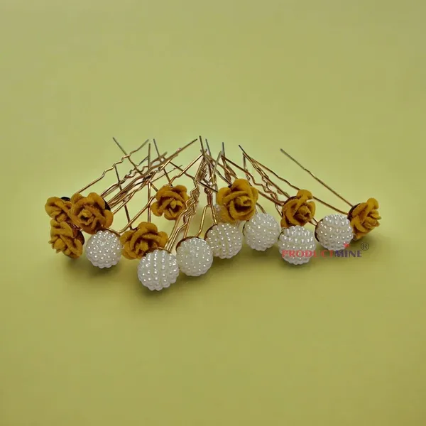 Yellow_And_White_Bridal_Hair_Bun_Pin_Accessories/Fancy_Golden_Juda_Pins_With_Artificial_Angoor_Pearls_For_Women_And_Girls_-_Set_Of_16_Pcs