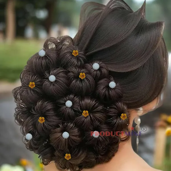 Yellow_And_White_Bridal_Hair_Bun_Pin_Accessories/Fancy_Golden_Juda_Pins_With_Artificial_Angoor_Pearls_For_Women_And_Girls_-_Set_Of_16_Pcs