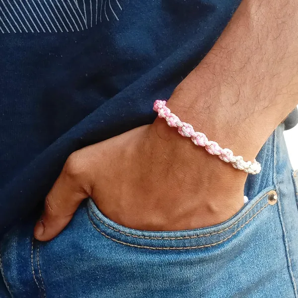 Pink_&_Grey_Handmade_Adjustable_Bracelet_Friendship_Band_For_Men_And_Women_Skin_Friendly