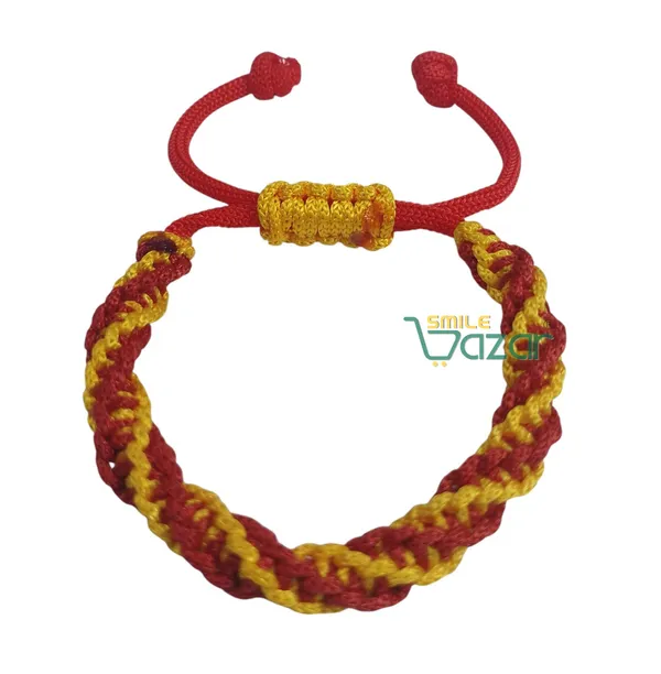 RED_AND_YELLOW_COLOUR_HANDMADE__BRACELET_ADJUSTABLE_WRISTBAND_BRACELET_FRIENDSHIP_BAND_FOR_WOMEN_AND_MEN_SKIN_FRIENDLY