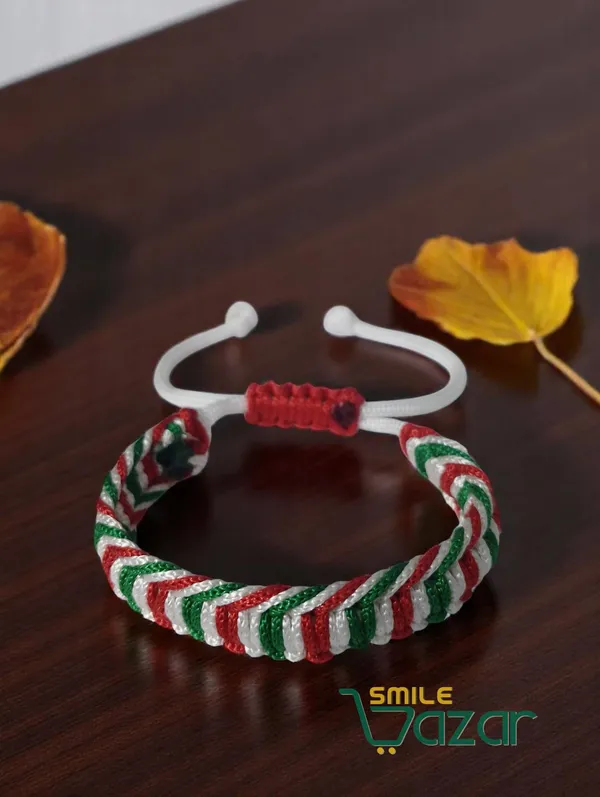 RED,WHITE,GREEN_-_HANDMADE__BRACELET_ADJUSTABLE_WRISTBAND_BRACELET_FRIENDSHIP_BAND_FOR_WOMEN_AND_MEN_SKIN_FRIENDLY