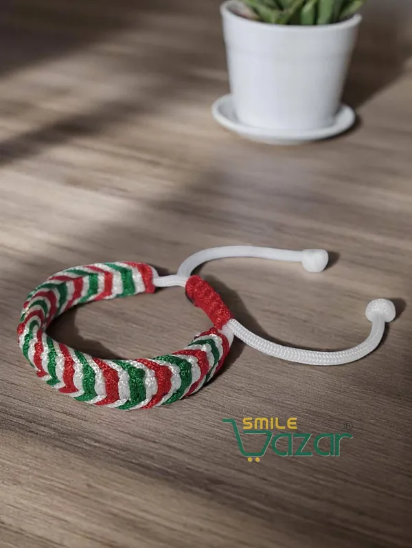 RED,WHITE,GREEN_-_HANDMADE__BRACELET_ADJUSTABLE_WRISTBAND_BRACELET_FRIENDSHIP_BAND_FOR_WOMEN_AND_MEN_SKIN_FRIENDLY
