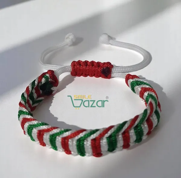 RED,WHITE,GREEN_-_HANDMADE__BRACELET_ADJUSTABLE_WRISTBAND_BRACELET_FRIENDSHIP_BAND_FOR_WOMEN_AND_MEN_SKIN_FRIENDLY