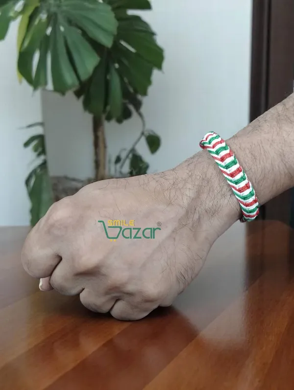 RED,WHITE,GREEN_-_HANDMADE__BRACELET_ADJUSTABLE_WRISTBAND_BRACELET_FRIENDSHIP_BAND_FOR_WOMEN_AND_MEN_SKIN_FRIENDLY