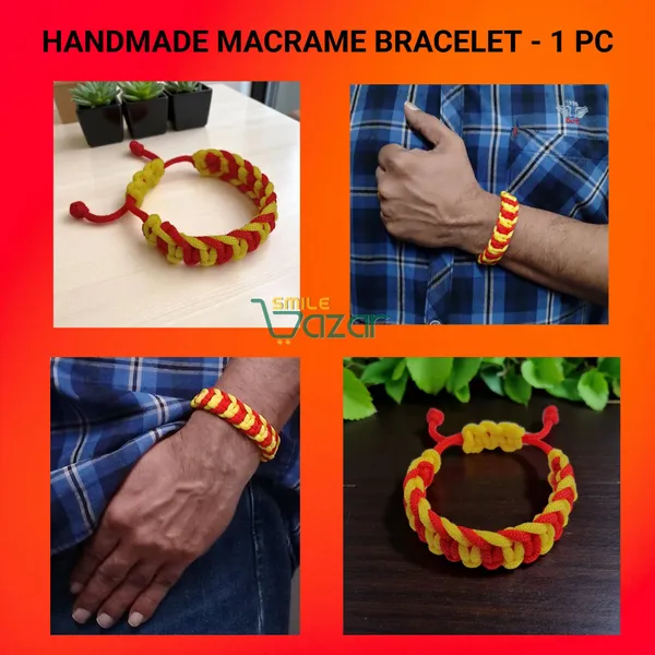 RED__AND_YELLOW_COLOUR_HANDMADE__BRACELET_ADJUSTABLE_WRISTBAND_BRACELET_FRIENDSHIP_BAND_FOR_WOMEN_AND_MEN_SKIN_FRIENDLY