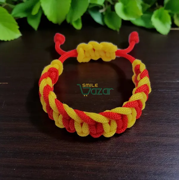 RED__AND_YELLOW_COLOUR_HANDMADE__BRACELET_ADJUSTABLE_WRISTBAND_BRACELET_FRIENDSHIP_BAND_FOR_WOMEN_AND_MEN_SKIN_FRIENDLY