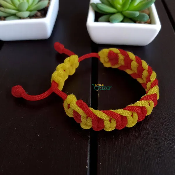 RED__AND_YELLOW_COLOUR_HANDMADE__BRACELET_ADJUSTABLE_WRISTBAND_BRACELET_FRIENDSHIP_BAND_FOR_WOMEN_AND_MEN_SKIN_FRIENDLY