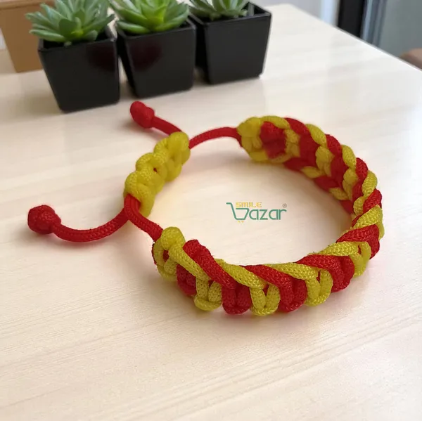 RED__AND_YELLOW_COLOUR_HANDMADE__BRACELET_ADJUSTABLE_WRISTBAND_BRACELET_FRIENDSHIP_BAND_FOR_WOMEN_AND_MEN_SKIN_FRIENDLY