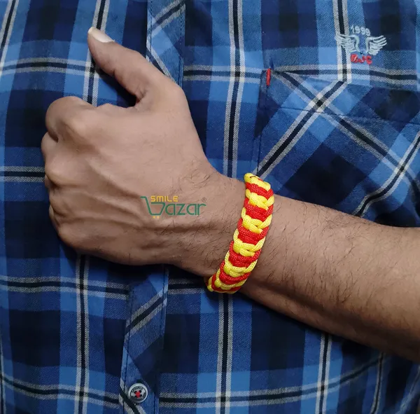 RED__AND_YELLOW_COLOUR_HANDMADE__BRACELET_ADJUSTABLE_WRISTBAND_BRACELET_FRIENDSHIP_BAND_FOR_WOMEN_AND_MEN_SKIN_FRIENDLY
