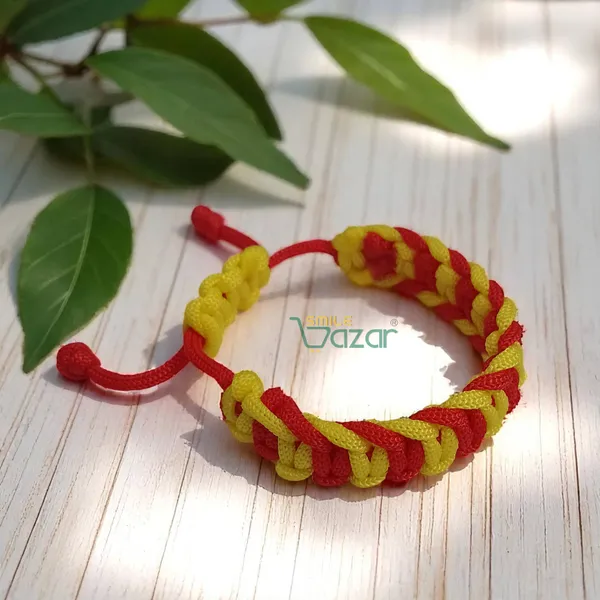 RED__AND_YELLOW_COLOUR_HANDMADE__BRACELET_ADJUSTABLE_WRISTBAND_BRACELET_FRIENDSHIP_BAND_FOR_WOMEN_AND_MEN_SKIN_FRIENDLY