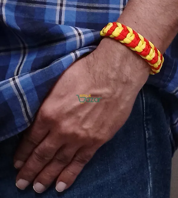 RED__AND_YELLOW_COLOUR_HANDMADE__BRACELET_ADJUSTABLE_WRISTBAND_BRACELET_FRIENDSHIP_BAND_FOR_WOMEN_AND_MEN_SKIN_FRIENDLY