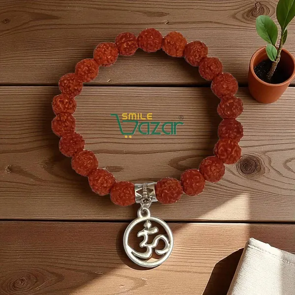 Rudraksha_Bracelet_With_Om_Charm_Stretchable_Energized_Wristband_Gift_for_Special_Ones
