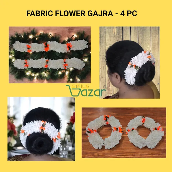 Set_Of_4_Pcs-_White_&_Orange_12_Inch_Premium__Flower_Fabric_Gajra__Fabric_Gajra_Garland_Veni_For_Festival_Wedding_Bun_Juda_Accessories_Ethnic_Look_Hair_Veni_Gajra_Hair_Accessory_For_Women_And_Girls
