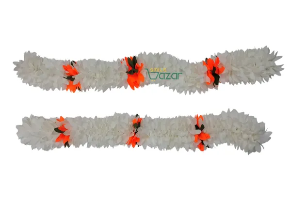 Set_Of_4_Pcs-_White_&_Orange_12_Inch_Premium__Flower_Fabric_Gajra__Fabric_Gajra_Garland_Veni_For_Festival_Wedding_Bun_Juda_Accessories_Ethnic_Look_Hair_Veni_Gajra_Hair_Accessory_For_Women_And_Girls