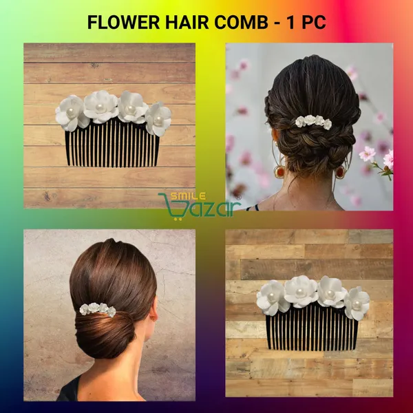 Set_Of_4_Pcs_-_Floral_Hair_Comb_Flower_Hair_Comb�Flower_Hair_Accessories_Hair_Comb_Pin_Floral_For_Women_And_Girls�Hair_Pins_For_Women_Wedding