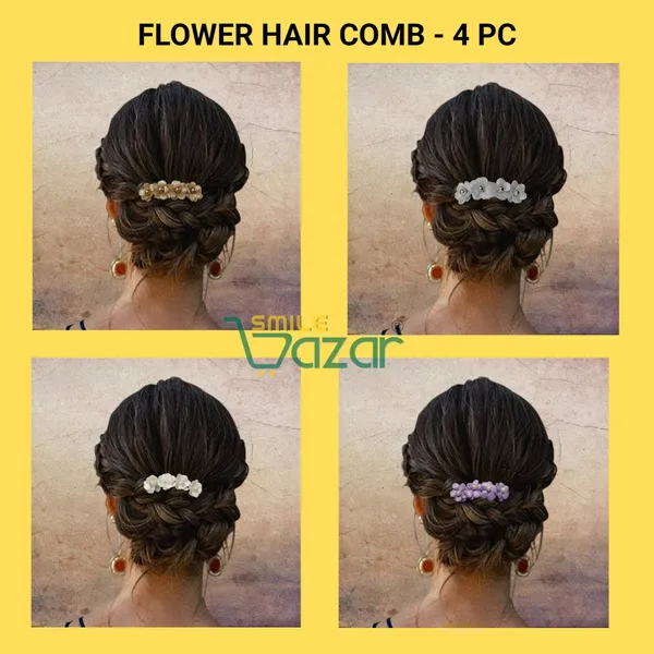 Set_Of_4_Pcs_-_Floral_Hair_Comb_Flower_Hair_Comb�Flower_Hair_Accessories_Hair_Comb_Pin_Floral_For_Women_And_Girls�Hair_Pins_For_Women_Wedding