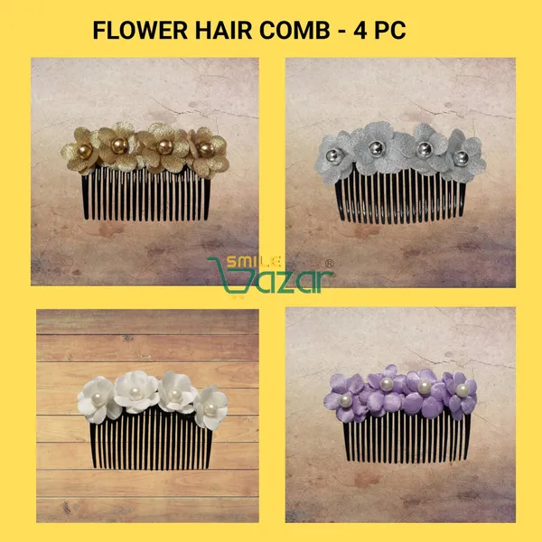 Set_Of_4_Pcs_-_Floral_Hair_Comb_Flower_Hair_Comb�Flower_Hair_Accessories_Hair_Comb_Pin_Floral_For_Women_And_Girls�Hair_Pins_For_Women_Wedding