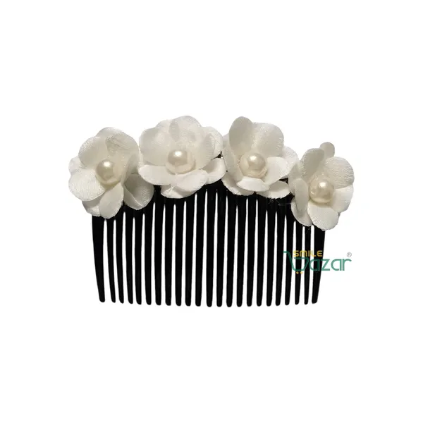 White_Satin_Floral_Hair_Comb_Flower_Hair_Comboflower_Hair_Accessories_For_Women_And_Girls_1_Pc