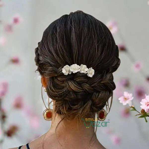 White_Satin_Floral_Hair_Comb_Flower_Hair_Comboflower_Hair_Accessories_For_Women_And_Girls_1_Pc