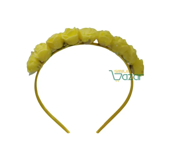 Set_Of_2_Pcs_-_Ͽ�Floral_Hairband_Flower_Hair_Band�Flower_Hair_Accessories_Head_Band_Floral_For_Women_And_Girls_Tiara_For_Women_Wedding_-_Yellow_And_White_-_2_Pcs