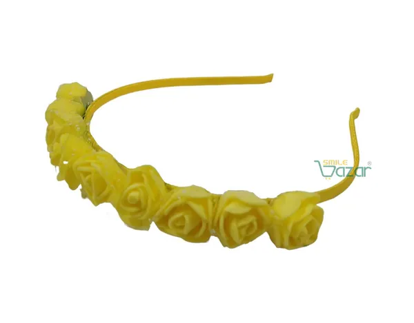 Set_Of_2_Pcs_-_Ͽ�Floral_Hairband_Flower_Hair_Band�Flower_Hair_Accessories_Head_Band_Floral_For_Women_And_Girls_Tiara_For_Women_Wedding_-_Yellow_And_White_-_2_Pcs