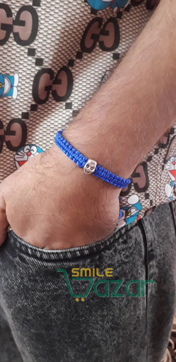 Blue_Handmade_Adjustable_Bracelet_With_Skull_Charm_Wristband_Bracelet_Friendship_Band_For_Men,Girls,_Boys_And_Women