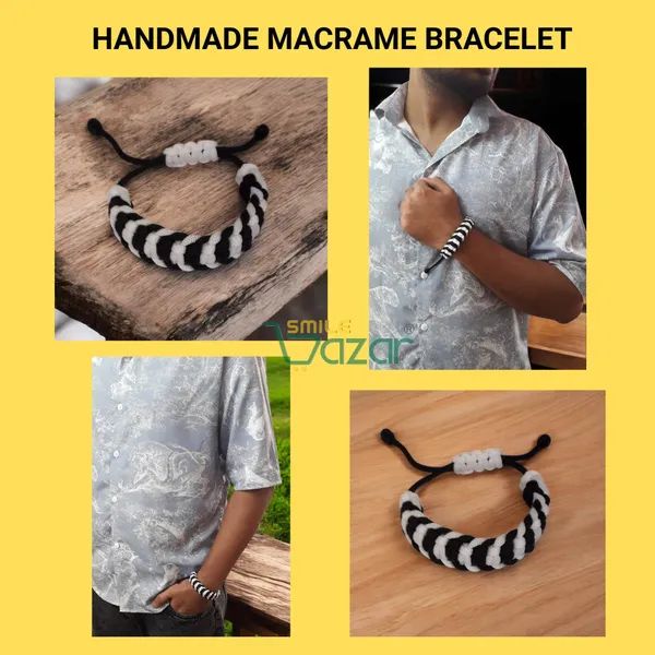 Black_And_White_Handmade__Bracelet_Adjustable_Wristband_Bracelet_Friendship_Band_For_Women_And_Men