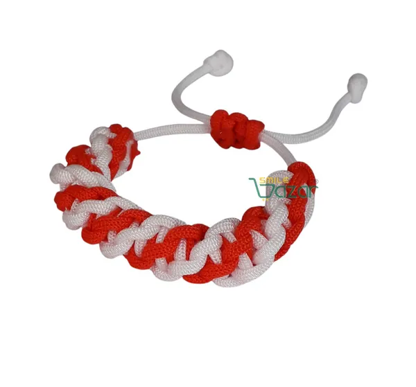Smilebazar�Handmade__Bracelet_Adjustable_Wristband_Bracelet_Friendship_Band_For_Women_And_Men_Skin_Friendly_-_Red_And_White