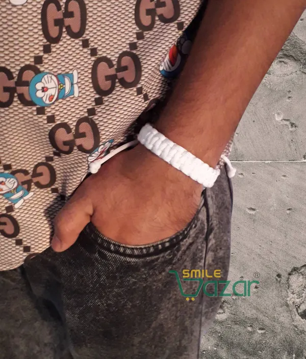 White_Handmade__Bracelet_Adjustable_Wristband_Bracelet_Friendship_Band_For_Women_And_Men