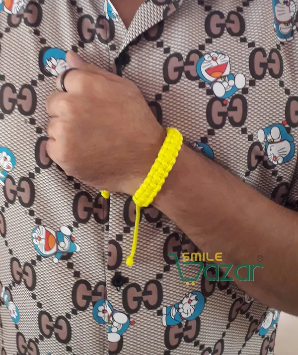 Handmade__Bracelet_Adjustable_Wristband_Bracelet_Friendship_Band_For_Women_And_Men_Skin_Friendly_-_Yellow