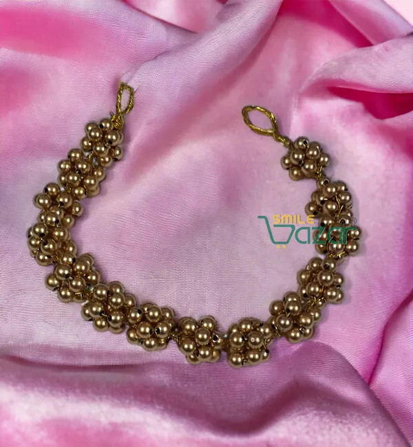 Smilebazar�_Artificial_Pearl_Beaded_Gajra_Garland_Veni_For_Festival_Wedding_Bun_Juda_Accessories_Ethnic_Look_Hair_Veni_Hair_Accessory_For_Women_And_Girls_Golden_Beads_-_1_Pc