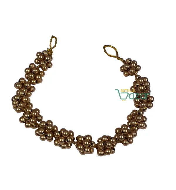 Smilebazar�_Artificial_Pearl_Beaded_Gajra_Garland_Veni_For_Festival_Wedding_Bun_Juda_Accessories_Ethnic_Look_Hair_Veni_Hair_Accessory_For_Women_And_Girls_Golden_Beads_-_1_Pc