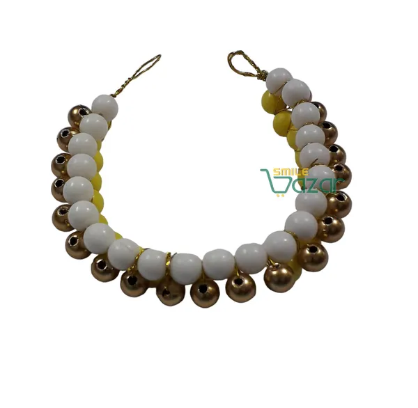 Smilebazar�_Artificial_Pearl_Beaded_Gajra_Garland_Veni_For_Festival_Wedding_Bun_Juda_Accessories_Ethnic_Look_Hair_Veni_Hair_Accessory_For_Women_And_Girls_White,_Yellow_And_Golden_Beads_-_1_Pc