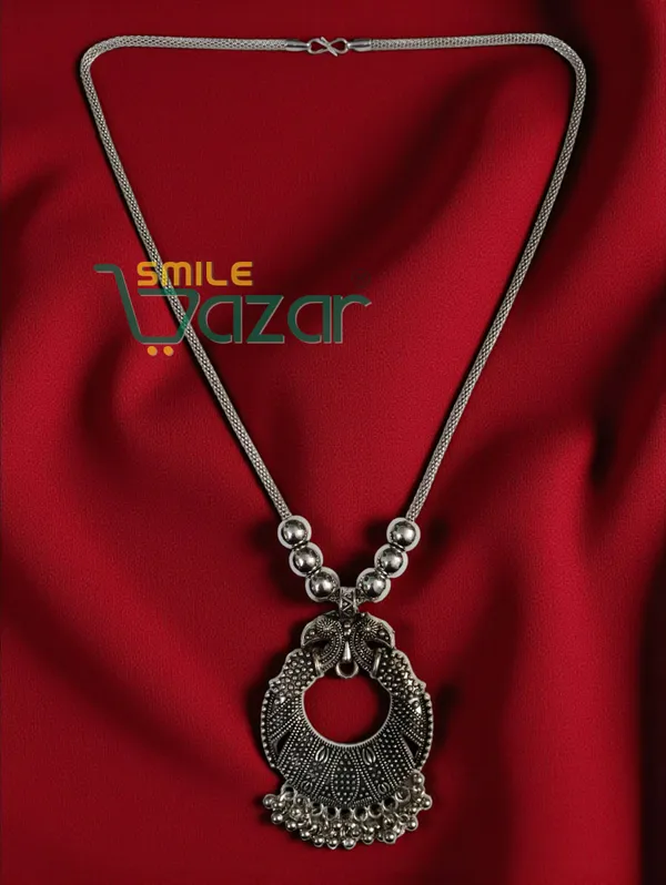 SMILEBAZAR®__Artificial_Traditional_Oxidised_Peacock_Big_Pendant_Necklace_Chain_Stylish_Jewellery_–_Antique_Statement_Jewellery_for_Girls_&_Women_-_1_PC