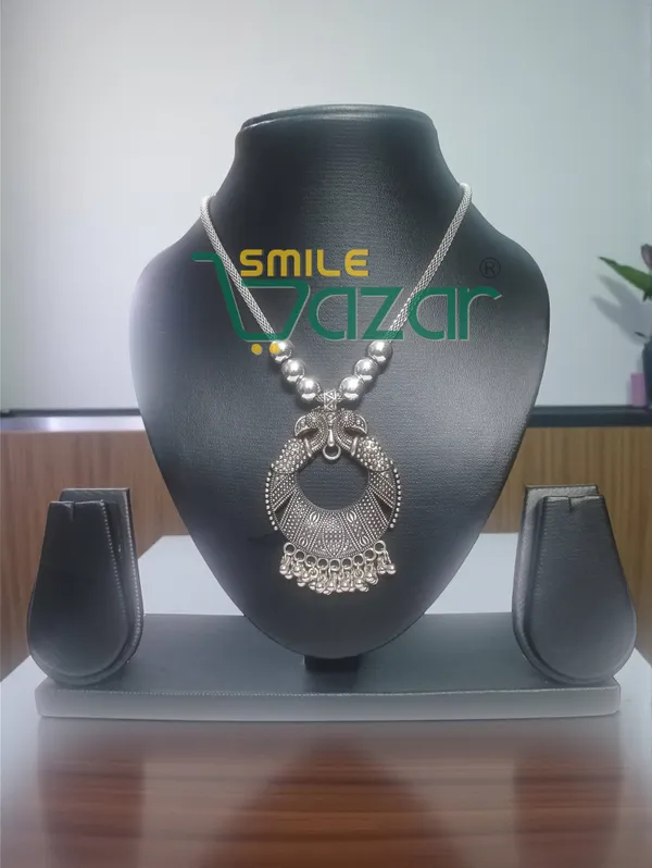SMILEBAZAR®__Artificial_Traditional_Oxidised_Peacock_Big_Pendant_Necklace_Chain_Stylish_Jewellery_–_Antique_Statement_Jewellery_for_Girls_&_Women_-_1_PC