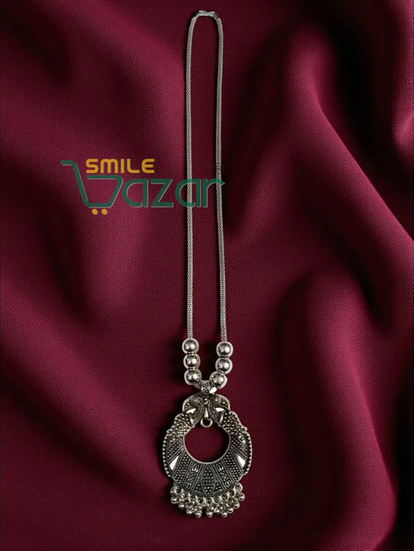 SMILEBAZAR®__Artificial_Traditional_Oxidised_Peacock_Big_Pendant_Necklace_Chain_Stylish_Jewellery_–_Antique_Statement_Jewellery_for_Girls_&_Women_-_1_PC