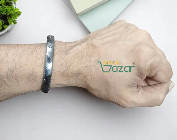 STYLISH_GUN_METAL_BRACELET_FASHION_WRISTBAND_BRACELET_FRIENDSHIP_BAND_FOR_MEN_AND_WOMEN_SKIN_FRIENDLY_-_CHARCOAL GREY