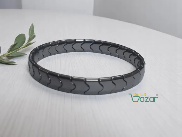 STYLISH_GUN_METAL_BRACELET_FASHION_WRISTBAND_BRACELET_FRIENDSHIP_BAND_FOR_MEN_AND_WOMEN_SKIN_FRIENDLY_-_CHARCOAL GREY