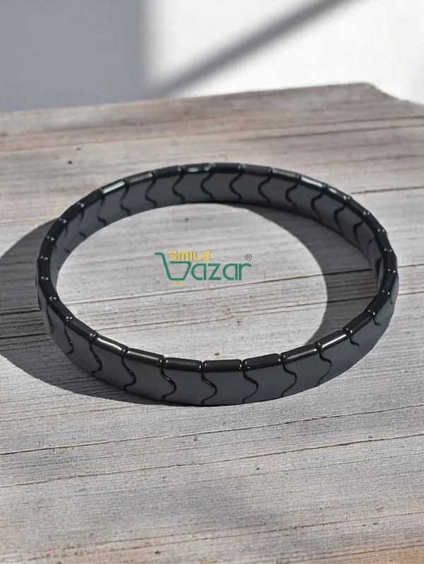 STYLISH_GUN_METAL_BRACELET_FASHION_WRISTBAND_BRACELET_FRIENDSHIP_BAND_FOR_MEN_AND_WOMEN_SKIN_FRIENDLY_-_CHARCOAL GREY