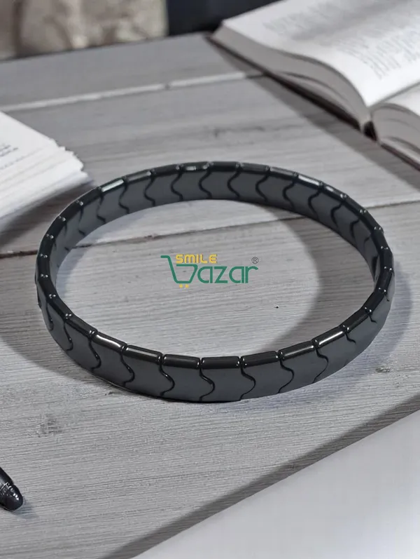 STYLISH_GUN_METAL_BRACELET_FASHION_WRISTBAND_BRACELET_FRIENDSHIP_BAND_FOR_MEN_AND_WOMEN_SKIN_FRIENDLY_-_CHARCOAL GREY