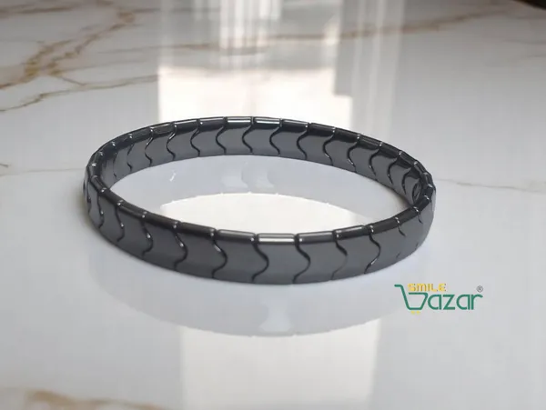 STYLISH_GUN_METAL_BRACELET_FASHION_WRISTBAND_BRACELET_FRIENDSHIP_BAND_FOR_MEN_AND_WOMEN_SKIN_FRIENDLY_-_CHARCOAL GREY