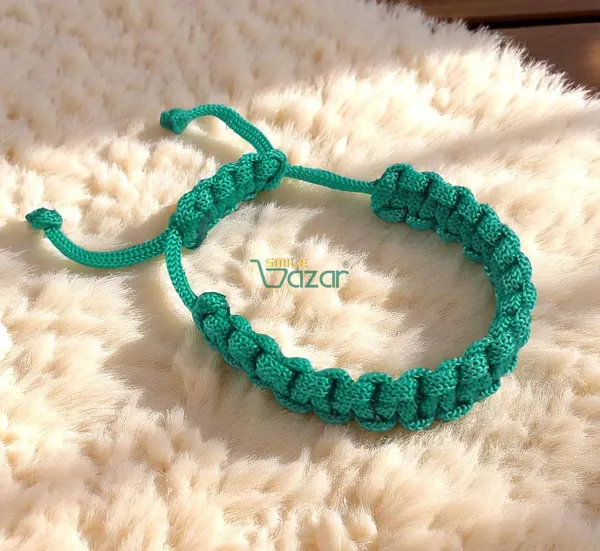 TEAL_COLOUR_HANDMADE__BRACELET_ADJUSTABLE_WRISTBAND_BRACELET_FRIENDSHIP_BAND_FOR_WOMEN_AND_MEN_SKIN_FRIENDLY_