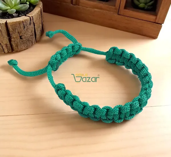 TEAL_COLOUR_HANDMADE__BRACELET_ADJUSTABLE_WRISTBAND_BRACELET_FRIENDSHIP_BAND_FOR_WOMEN_AND_MEN_SKIN_FRIENDLY_