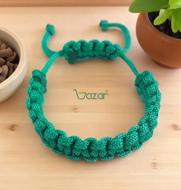 TEAL_COLOUR_HANDMADE__BRACELET_ADJUSTABLE_WRISTBAND_BRACELET_FRIENDSHIP_BAND_FOR_WOMEN_AND_MEN_SKIN_FRIENDLY_