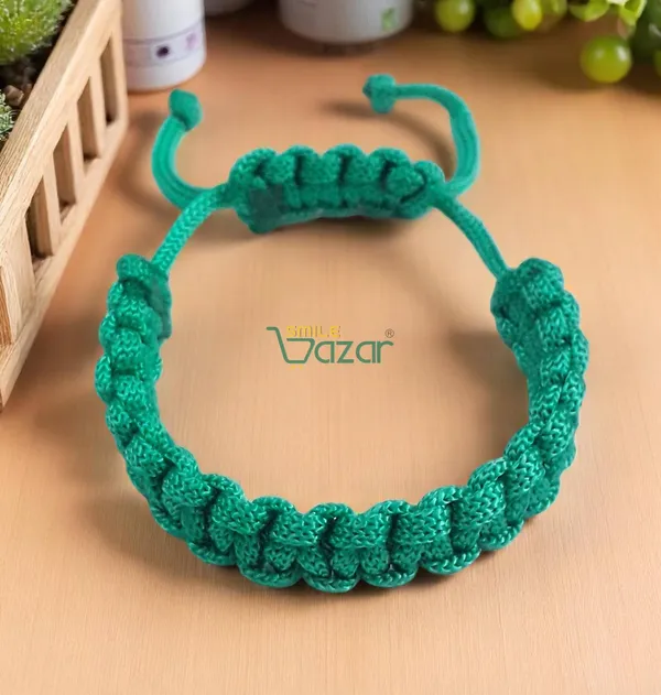 TEAL_COLOUR_HANDMADE__BRACELET_ADJUSTABLE_WRISTBAND_BRACELET_FRIENDSHIP_BAND_FOR_WOMEN_AND_MEN_SKIN_FRIENDLY_