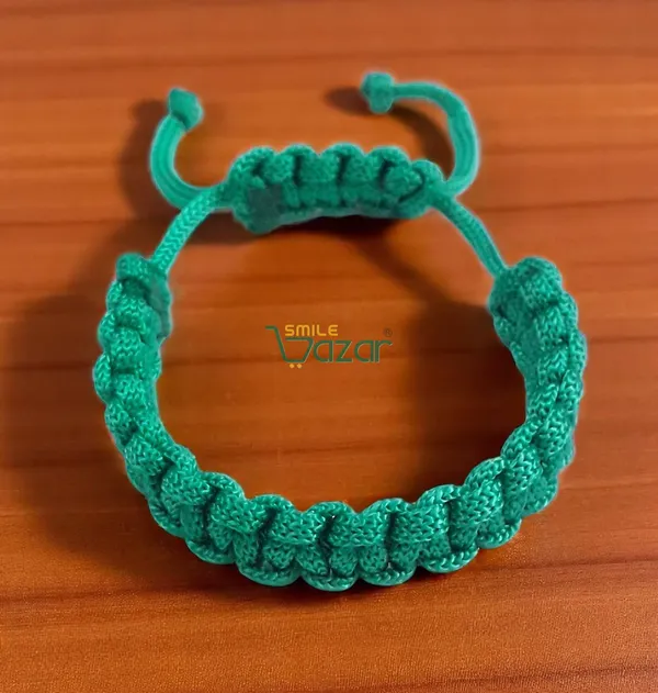 TEAL_COLOUR_HANDMADE__BRACELET_ADJUSTABLE_WRISTBAND_BRACELET_FRIENDSHIP_BAND_FOR_WOMEN_AND_MEN_SKIN_FRIENDLY_