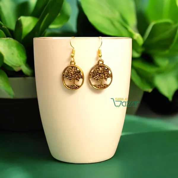 Tree_Of_Life_Earrings_For_Women_&_Girls_Modern_Earring_For_Smart_Casual_Wear_-_Golden_-__1_Pair