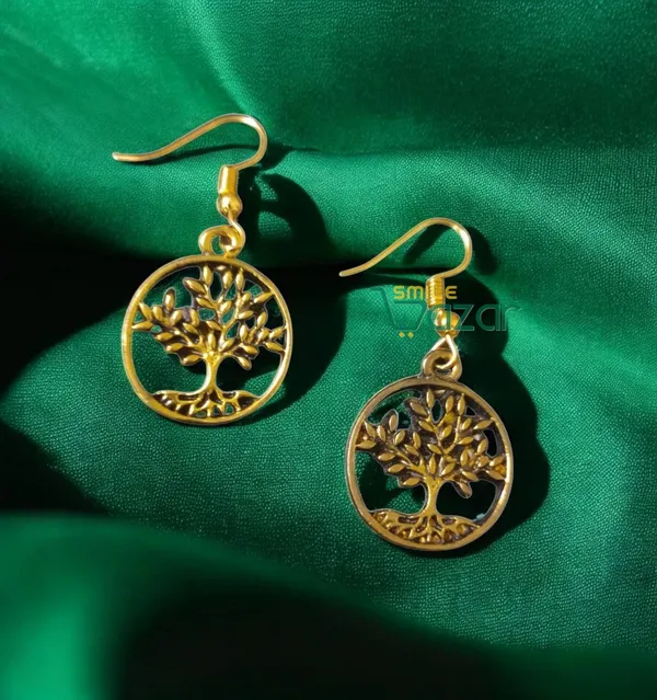 Tree_Of_Life_Earrings_For_Women_&_Girls_Modern_Earring_For_Smart_Casual_Wear_-_Golden_-__1_Pair